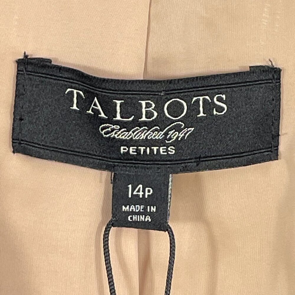 NWT Talbots Kate Fit Cotton Tencel Blazer 14P Khaki Stretch - Picture 4 of 14